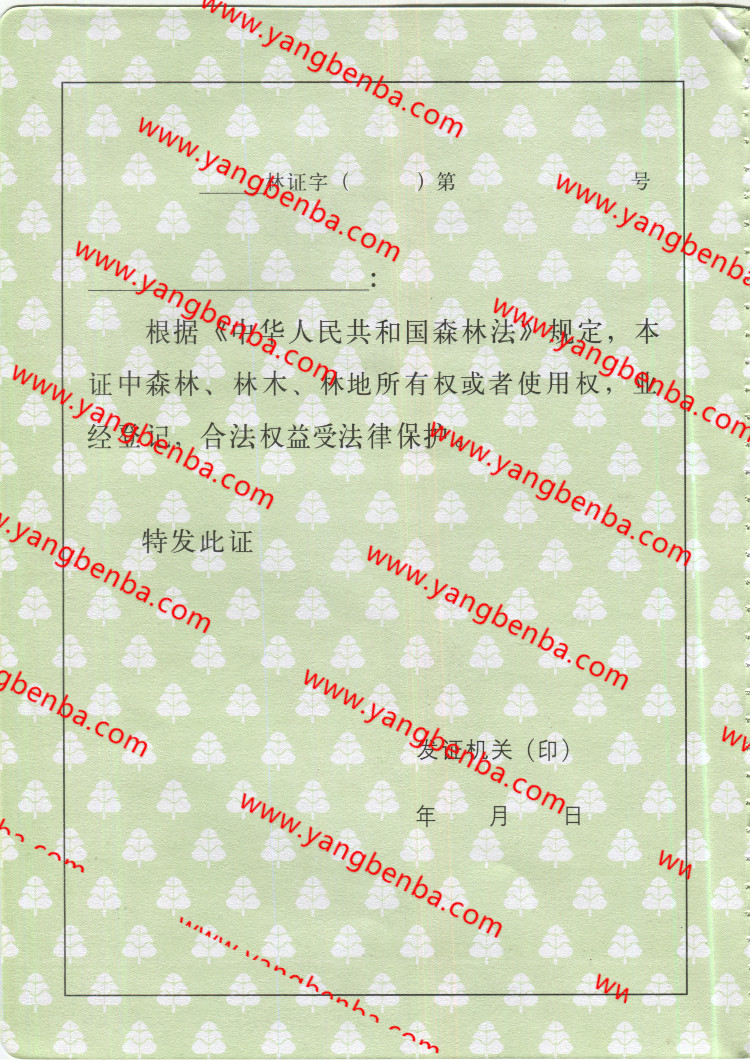 林权证样本内页2