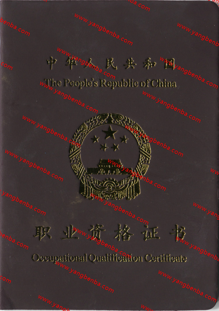 二级职业资格证书样本