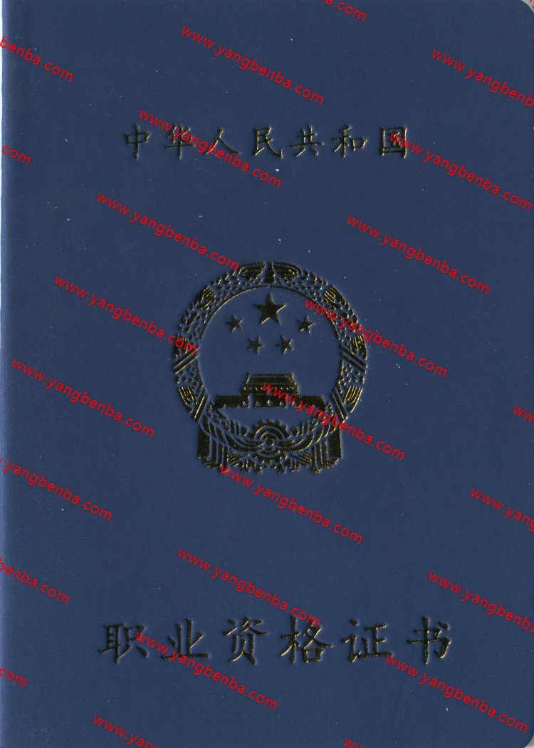 四级职业资格证书样本