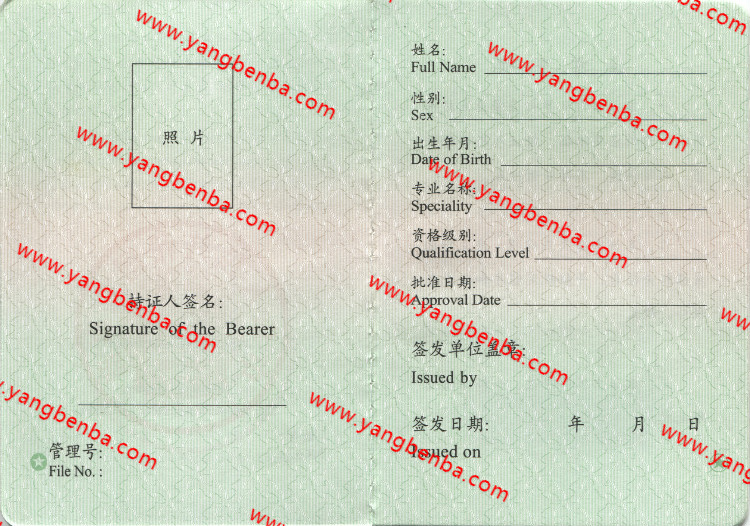 专业技术资格证书样本内页4