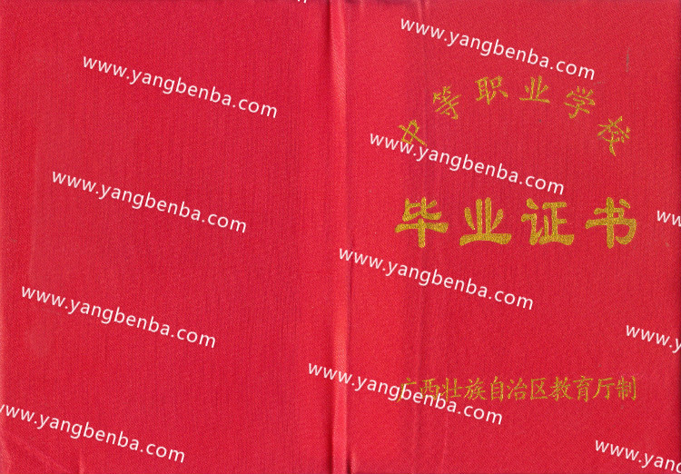 广西省中专毕业证样本