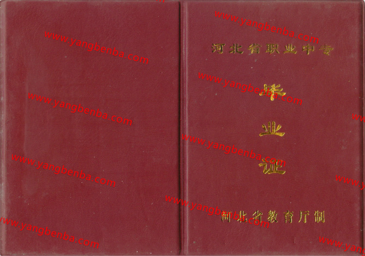河北省中专毕业证样本