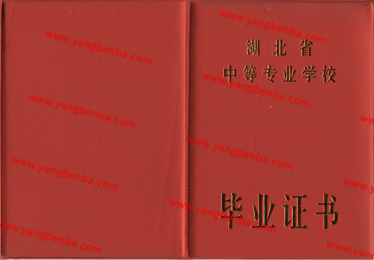 湖北省中专毕业证样本封皮