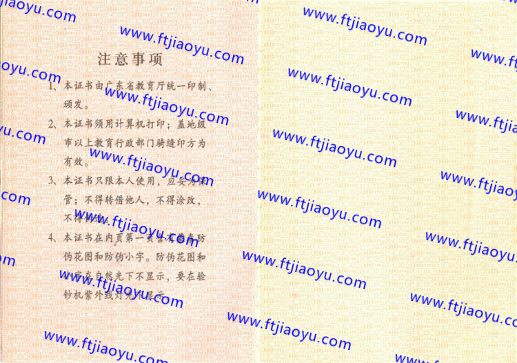 广东省高中毕业证样本