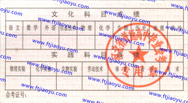 河北省高中毕业证样本