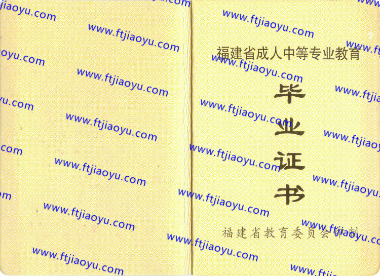 福建省中专毕业证样本