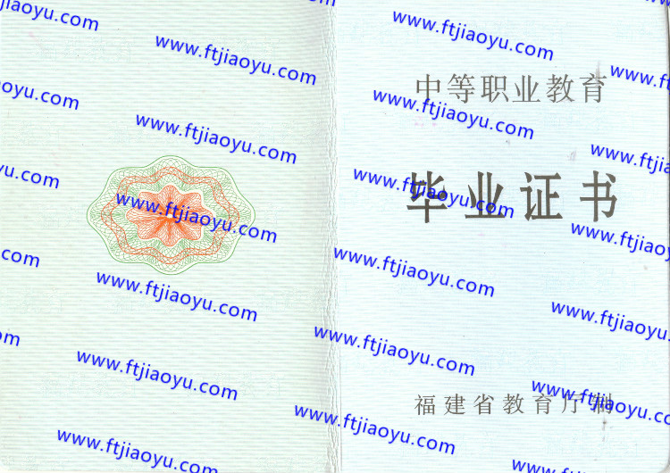 福建省中专毕业证样本
