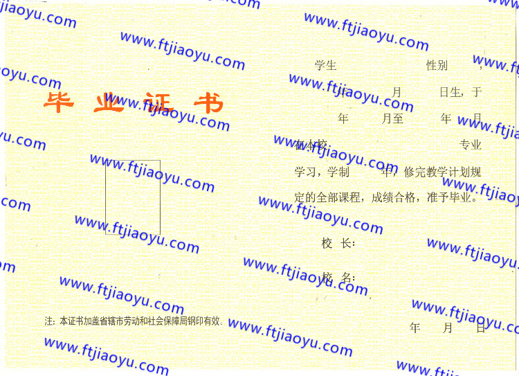 江苏省中专毕业证样本