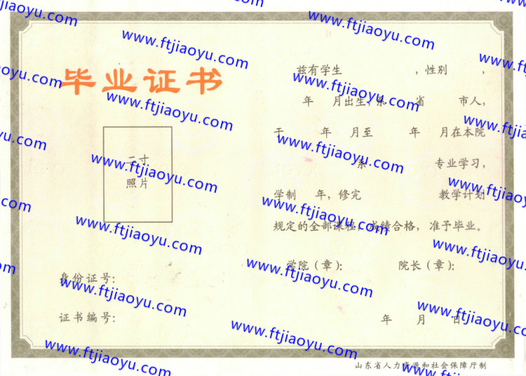山东省中专毕业证样本