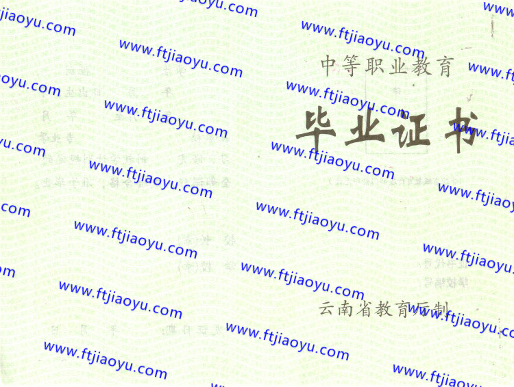 云南省中专毕业证样本
