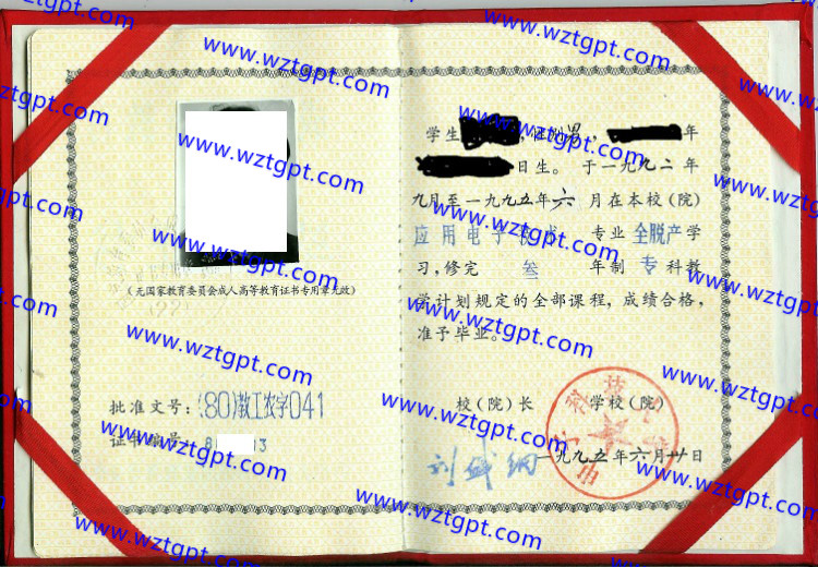 电子科技大学毕业证样本