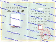 甘肃省定西市卫生学校中专毕业证样本