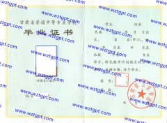 甘肃省卫生学校中专毕业证样本