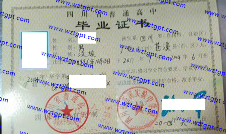 四川省苍溪实验中学校高中毕业证样本