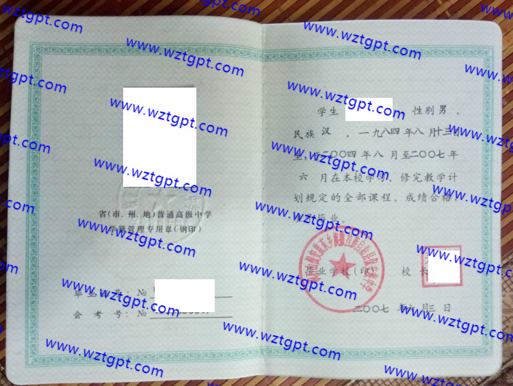 积石山保安族东乡族撒拉族自治县保安族中学毕业证样本