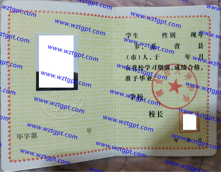 镇安县大坪中学高中毕业证样本