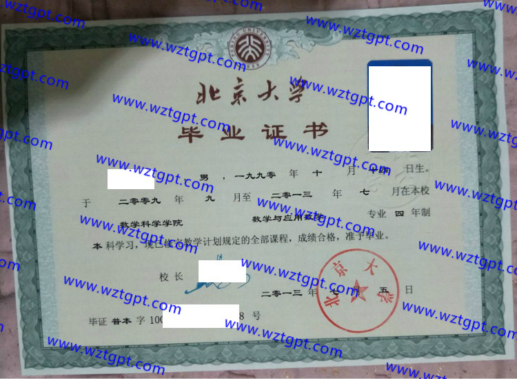 北京大学毕业证样本