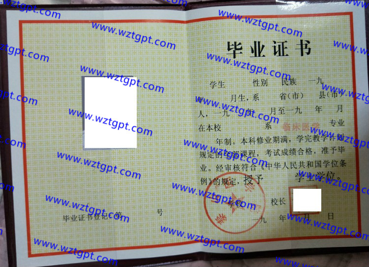 泰山医学院毕业证样本