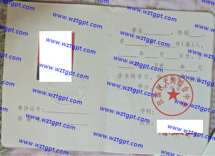 汉滨区大河综合中学高中毕业证样本