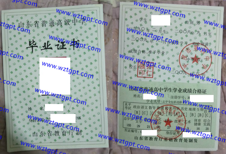 平度市第四中学高中毕业证样本