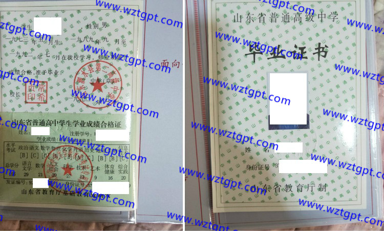 山东泗水县第二高级中学高中毕业证样本