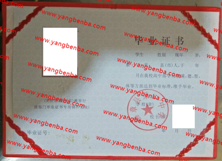 赫章县第二中学高中毕业证样本