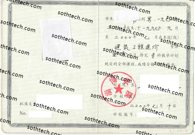 2000成教淄博学院毕业证样本