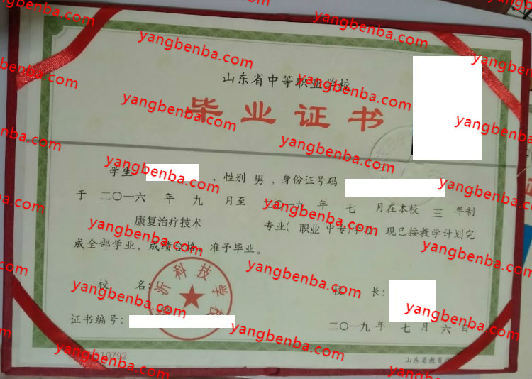 临沂科技学校中专毕业证样本