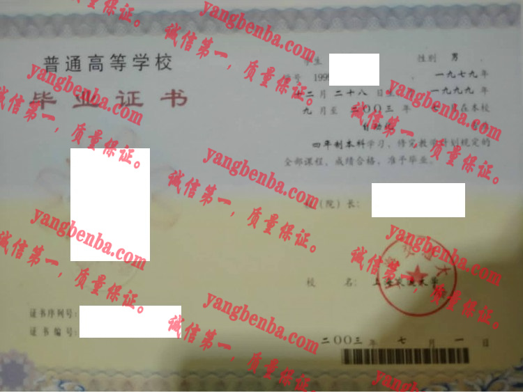 上海交通大学毕业证样本