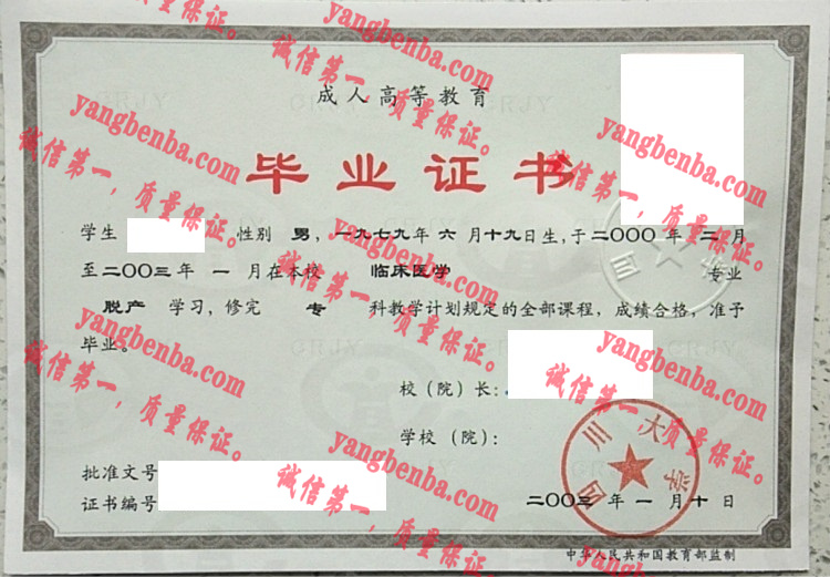 四川大学毕业证样本