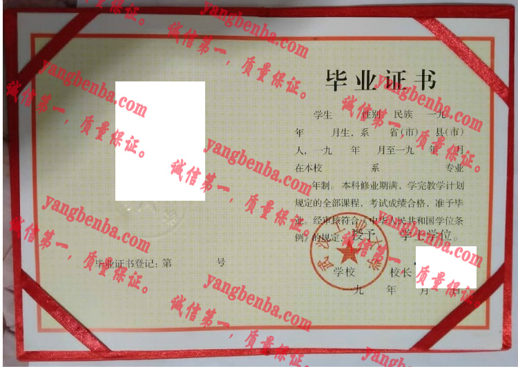 武汉工业大学毕业证样本