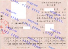 安徽省繁昌县第二中学毕业证样本