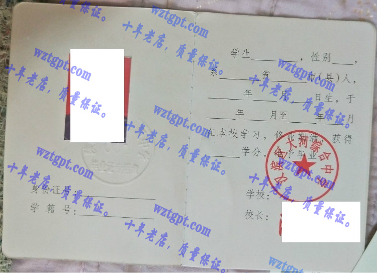 汉滨区大河综合中学毕业证样本