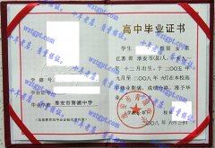 淮安市青浦中学毕业证样本