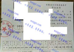 金寨县南溪中学毕业证样本