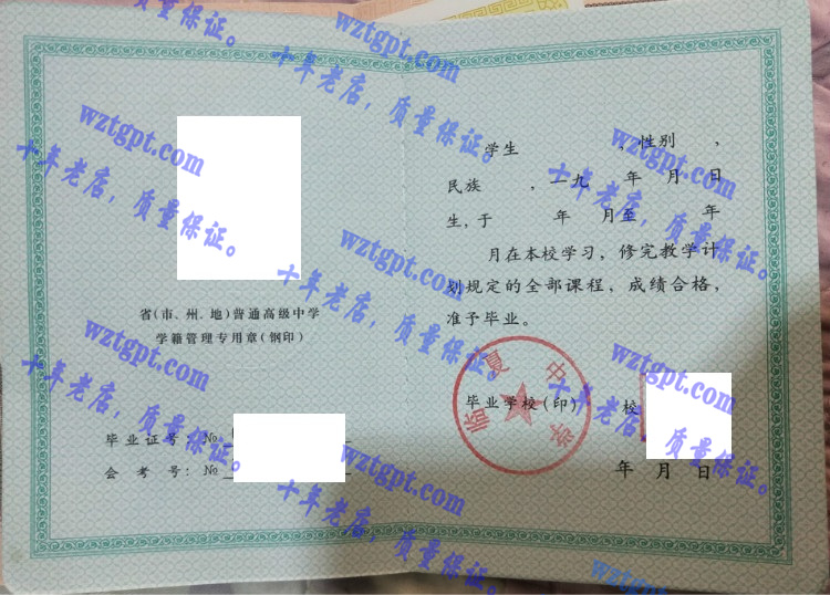 临夏中学毕业证样本