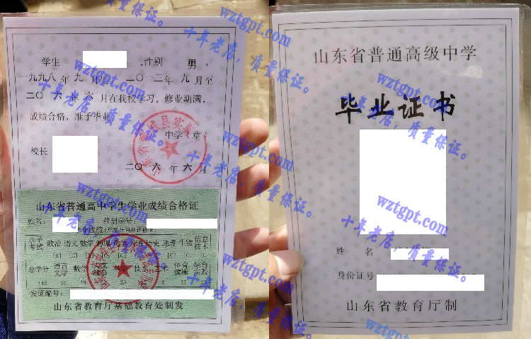 山东省鄄城县实验中学毕业证样本