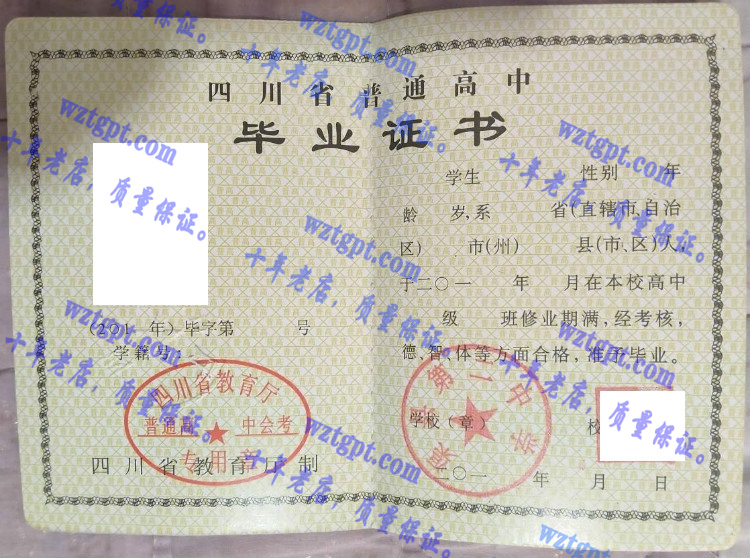 渠县第二中学毕业证样本