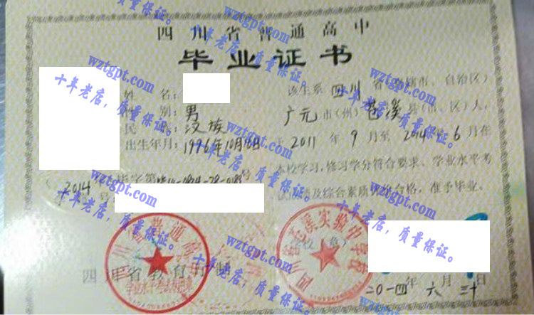 四川省苍溪实验中学校毕业证样本