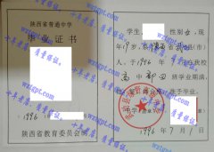 武功县绿野高级中学毕业证样本