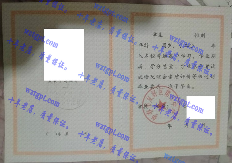 伊春市友好区第三中学毕业证样本