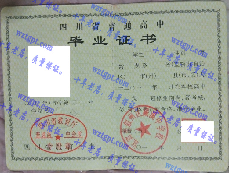 宜宾市叙州区蕨溪中学校毕业证样本