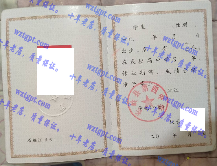 长岭县第四中学毕业证样本