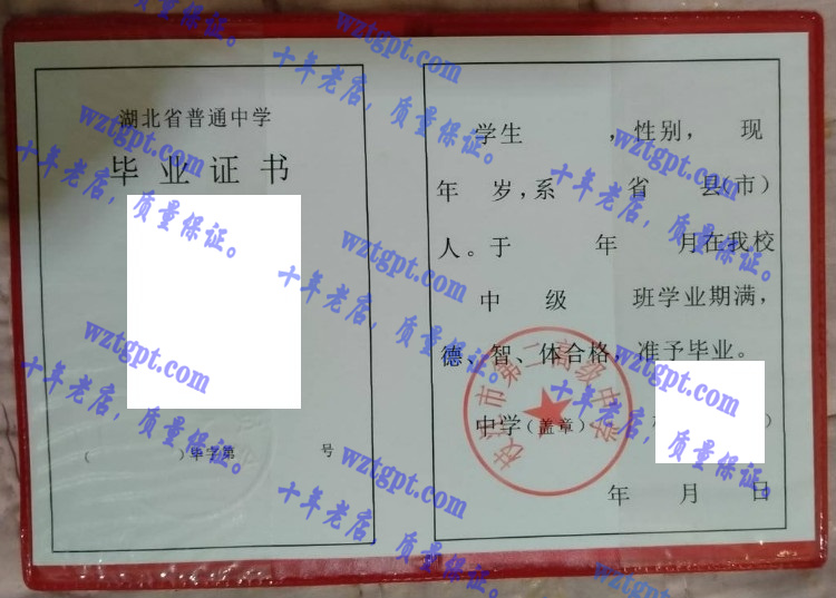 枝江市第二高级中学毕业证样本