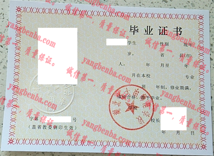 湖北省大冶师范学院毕业证样本