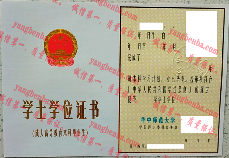 华中科技大学毕业证样本