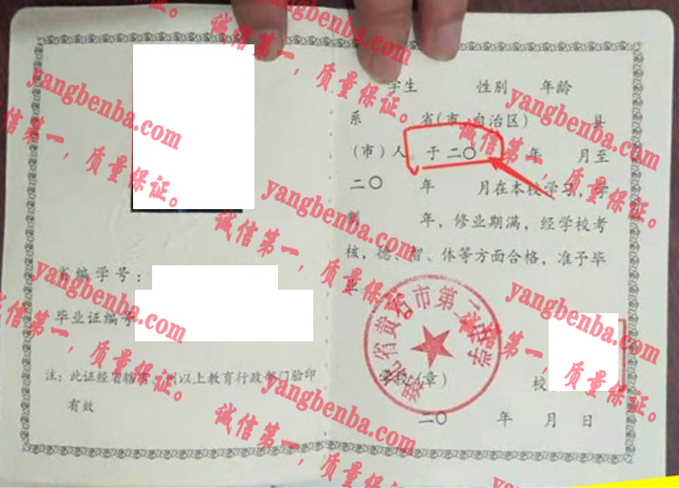 湖北省黄石市第二中学毕业证样本