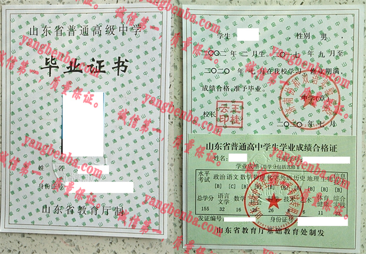 济南协和双语实验学校毕业证样本