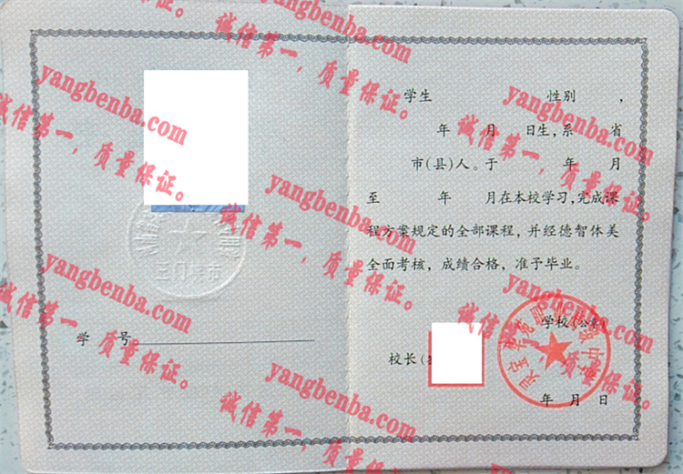 灵宝花苑职业高级中学毕业证样本