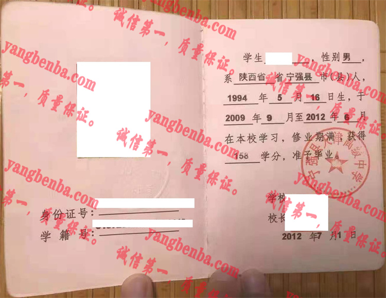 宁强县天津高级中学毕业证样本